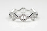 14k White Gold Triangular Design Diamond Eternity Ring