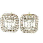 
  
  14k Yellow Gold Rectangular Halo Diamond Earrings
  
