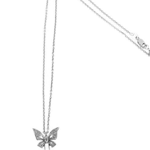 
  
  Beautiful White Gold Diamond Butterfly Pendant Necklace
  

