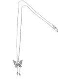 Beautiful White Gold Diamond Butterfly Pendant Necklace