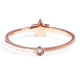Rose Gold Reversible Star Diamond Ring 14k
