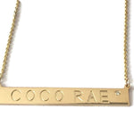 
  
  14k Yellow Gold Personalized Diamond Bar Nameplate  Necklace
  
