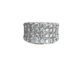 14k White Gold Wide Concave Diamond Ring (3.80cts. t.w.)