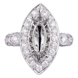 18k White Gold Engagement Ring For Marquise Diamond