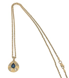 Yellow Gold Sapphire & Diamond Baguette Pendant Necklace