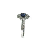 
  
  18k White Gold Sapphire Diamond Double Halo Ring
  
