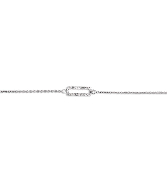
  
  14k White Gold Rectangle Diamond Bracelet
  
