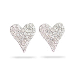 
  
  White Gold Diamond Pave Heart Stud Earrings
  
