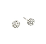 14k White Gold Diamond Cluster Stud Earrings 1.10cts t.w.