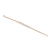 14k Rose Gold Diamond Open Chain Link Bracelet