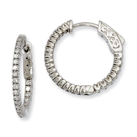 Sterling Silver Small Cubic Zirconia CZ Hoop Earrings
